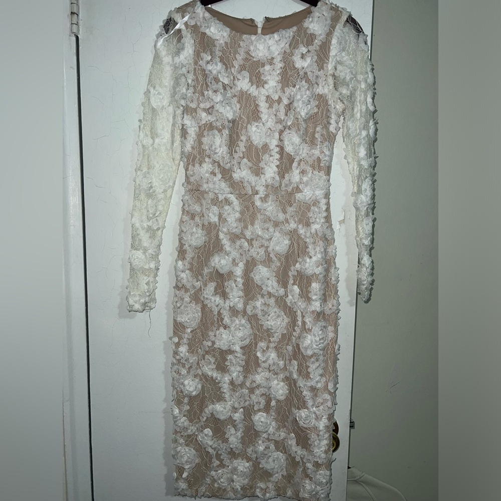 Elegant White Floral Lace Dress